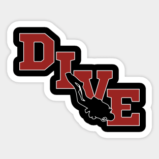 Dive Diving Red Underwater Sea Diver Gift Sticker